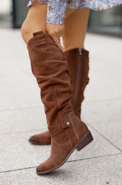 Low Heel Side Zipper High Top Women Boots Cj