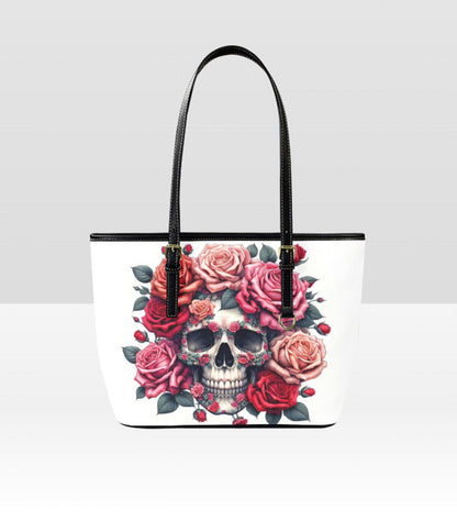 Custom Tote Hand Shoulder Bag 12 X 15 Happy Mothers Day Gothic Skull Red Roses Terrifictrend