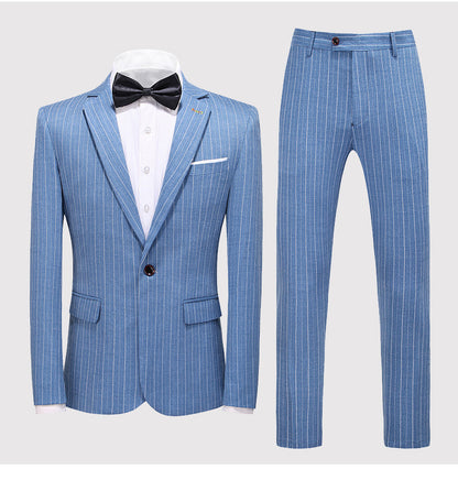 Men's Suits New Large Size Suit Wedding Suit Business Casual Blue Wedding Korean Slim Dress Cj