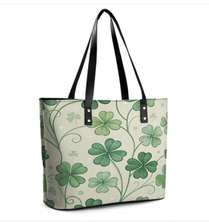Custom Tote Hand Shoulder Bag 12 X 15 St Patricks Day Irish Shamrock Clover Luck Terrifictrend