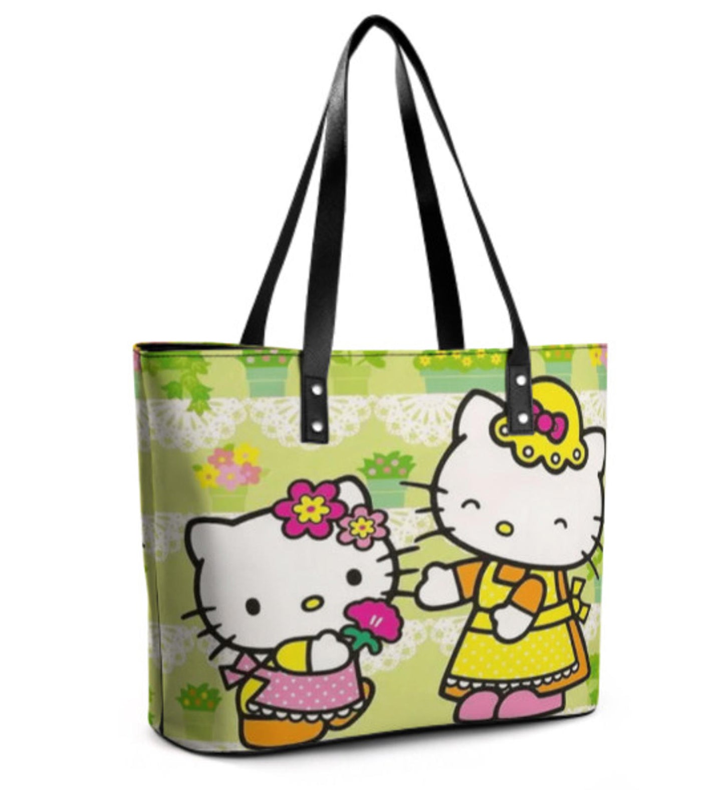 Custom Tote Hand Shoulder Bag 12 X 15 Spring Mother's Day Hello Kitty & Mom Terrifictrend