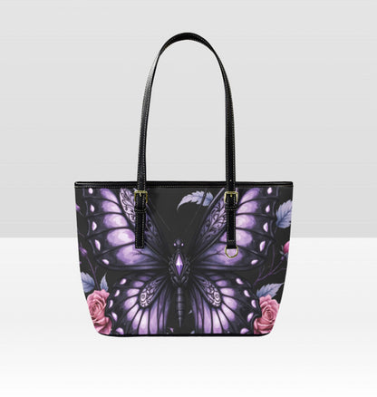 Custom Tote Hand Shoulder Bag 12 X 15 Happy Mothers Day Gothic Purple Butterfly Terrifictrend