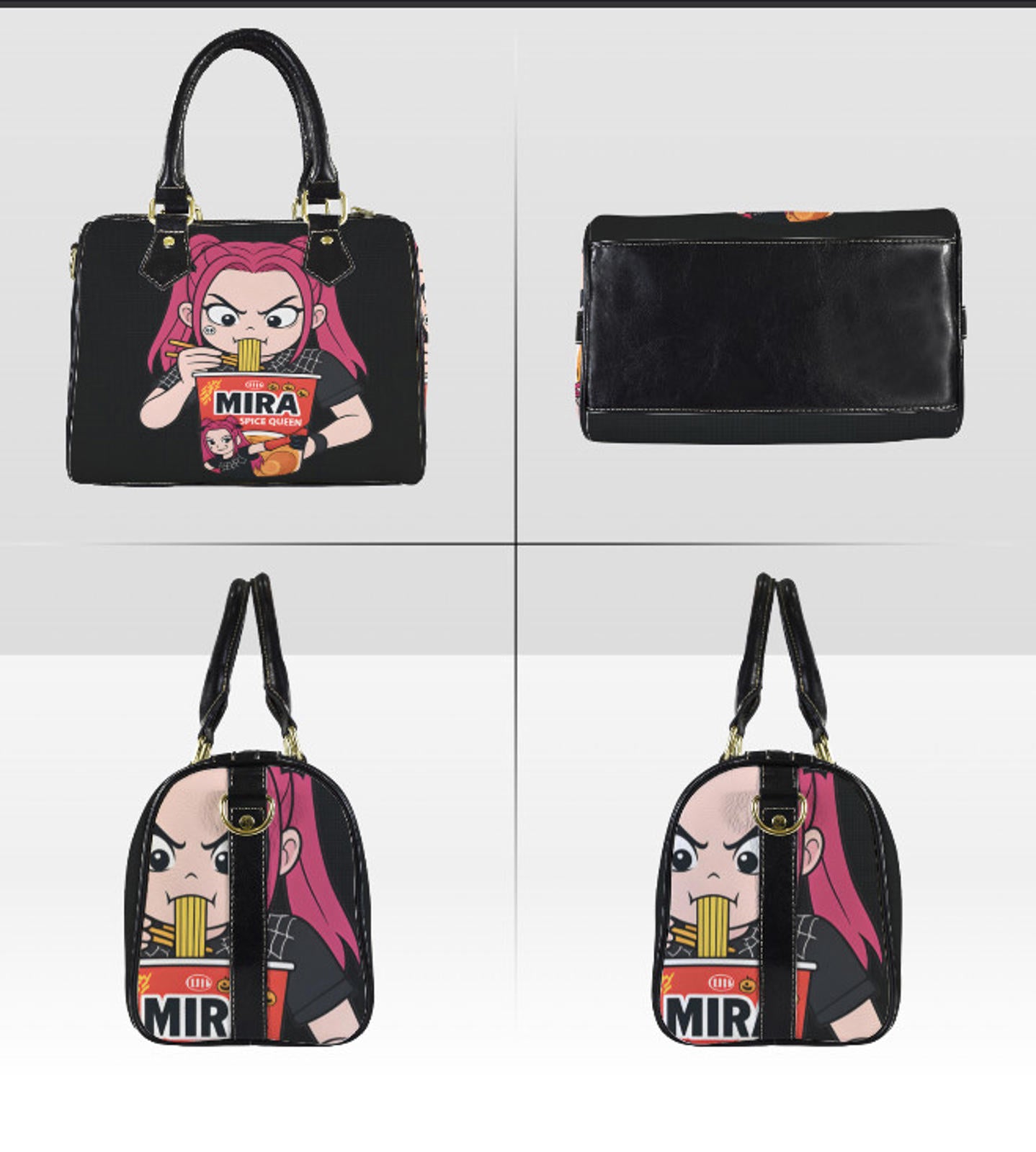 Kpop Demon Hunters Mira Anime Halloween Ramen   Shoulder Cross Body Bag Satchel Kisslock