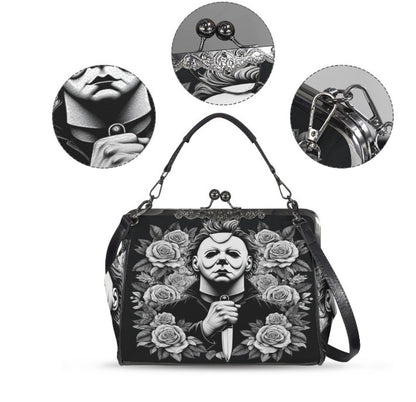 Horror Movie Halloween Floral Michael Myers Shoulder Cross Body Bag Satchel NEW Kisslock