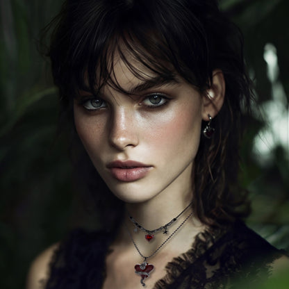 Crimson Hearts Layered Necklace terrifictrend