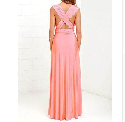 Women's Sexy Long Party Dress Club Floor-Length Summer Backless Bandage Maxi Dress Multiway Bridesmaids Boho Women Dress Vestidos - terrifictrend