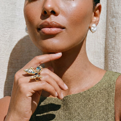 Iridescent Shell Statement Ring terrifictrend