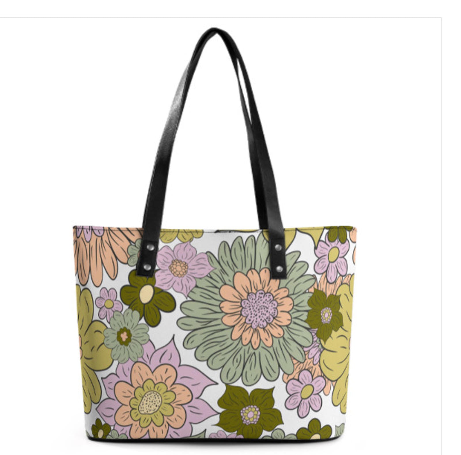 Custom Tote Hand Shoulder Bag 12 X 15 Spring Bohemian Green Multi Floral NEW Terrifictrend
