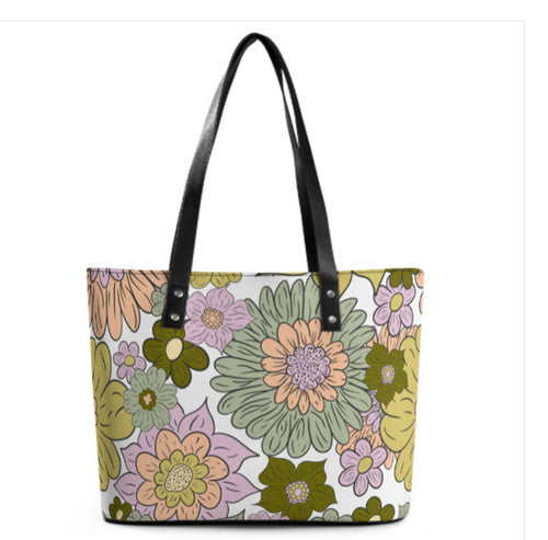 Custom Tote Hand Shoulder Bag 12 X 15 Spring Bohemian Green Multi Floral NEW Terrifictrend