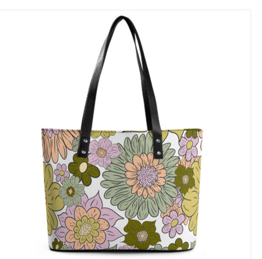 Custom Tote Hand Shoulder Bag 12 X 15 Spring Bohemian Green Multi Floral NEW Terrifictrend