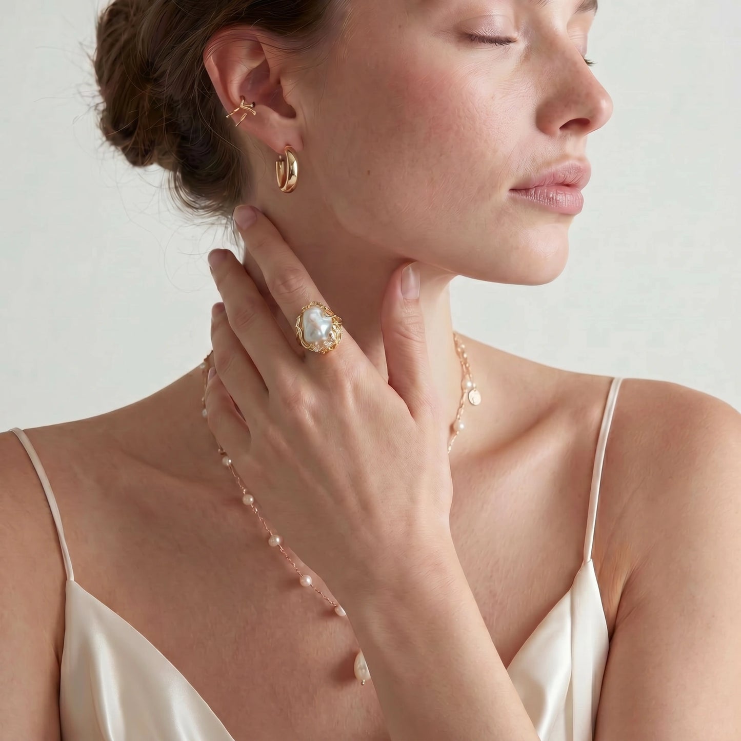 Baroque Pearl Crown Ring terrifictrend