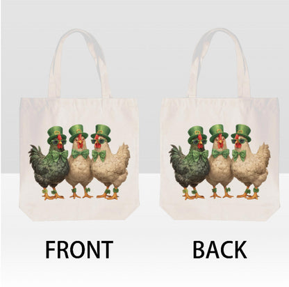 St. Patrick's Day Ireland Funny Irish Chickens Shoulder Tote Bag 15" X 15" TerrificTrend