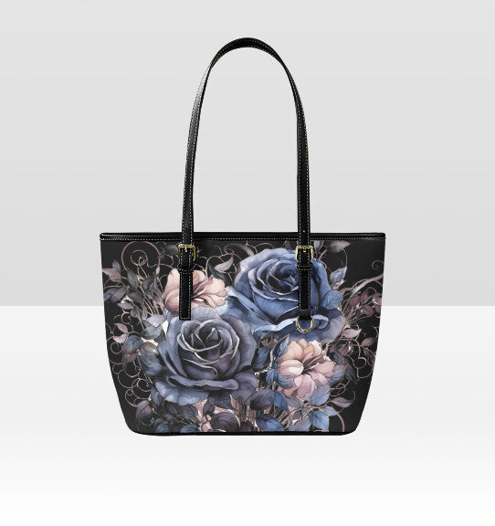 Custom Tote Hand Shoulder Bag 12 X 15 Gothic Victorian Black Blue Watercolor Art Terrifictrend