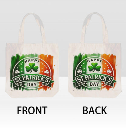 St. Patrick's Day Ireland Irish Flag Shamrock Shoulder Tote Bag 15" X 15" TerrificTrend