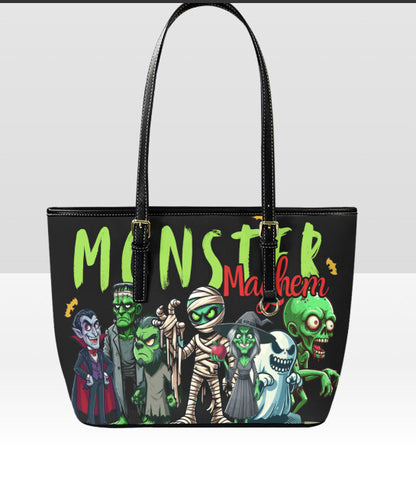 Custom Tote Hand Shoulder Bag 12 X 15 Halloween Monster Mayhem Mummy, Dracula Terrifictrend