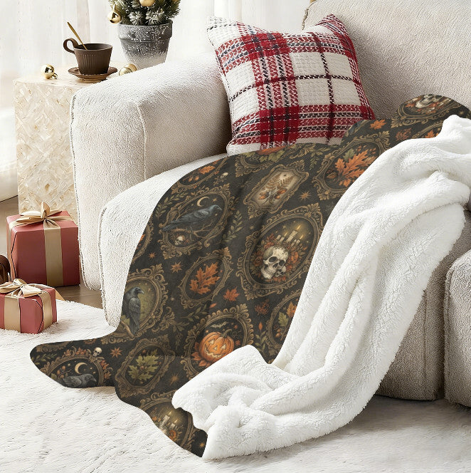 Sherpa Fleece Blanket 40" x 50" Home Decor Throw Gothic Victorian Halloween NEW Terrific Trend
