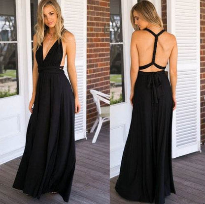 Women's Sexy Long Party Dress Club Floor-Length Summer Backless Bandage Maxi Dress Multiway Bridesmaids Boho Women Dress Vestidos - terrifictrend