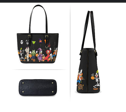Tote Hand Shoulder Bag 12 X 15 Disney Micky Minnie Donald Duck Pluto Halloween Terrifictrend