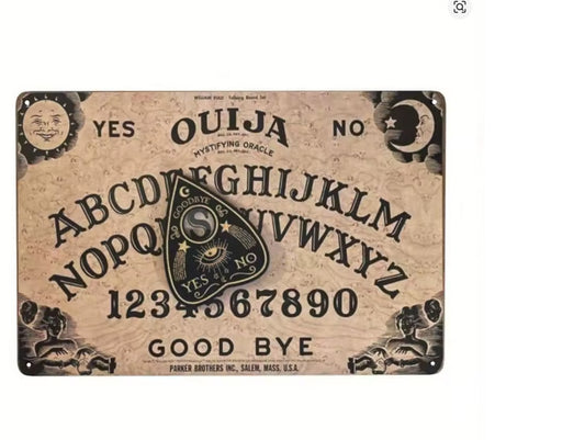 Gothic Mystical Ouija Board Magic Metal Sign Halloween Wall Decor 8x12 2D Flat Unbranded