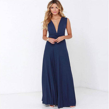 Women's Sexy Long Party Dress Club Floor-Length Summer Backless Bandage Maxi Dress Multiway Bridesmaids Boho Women Dress Vestidos - terrifictrend