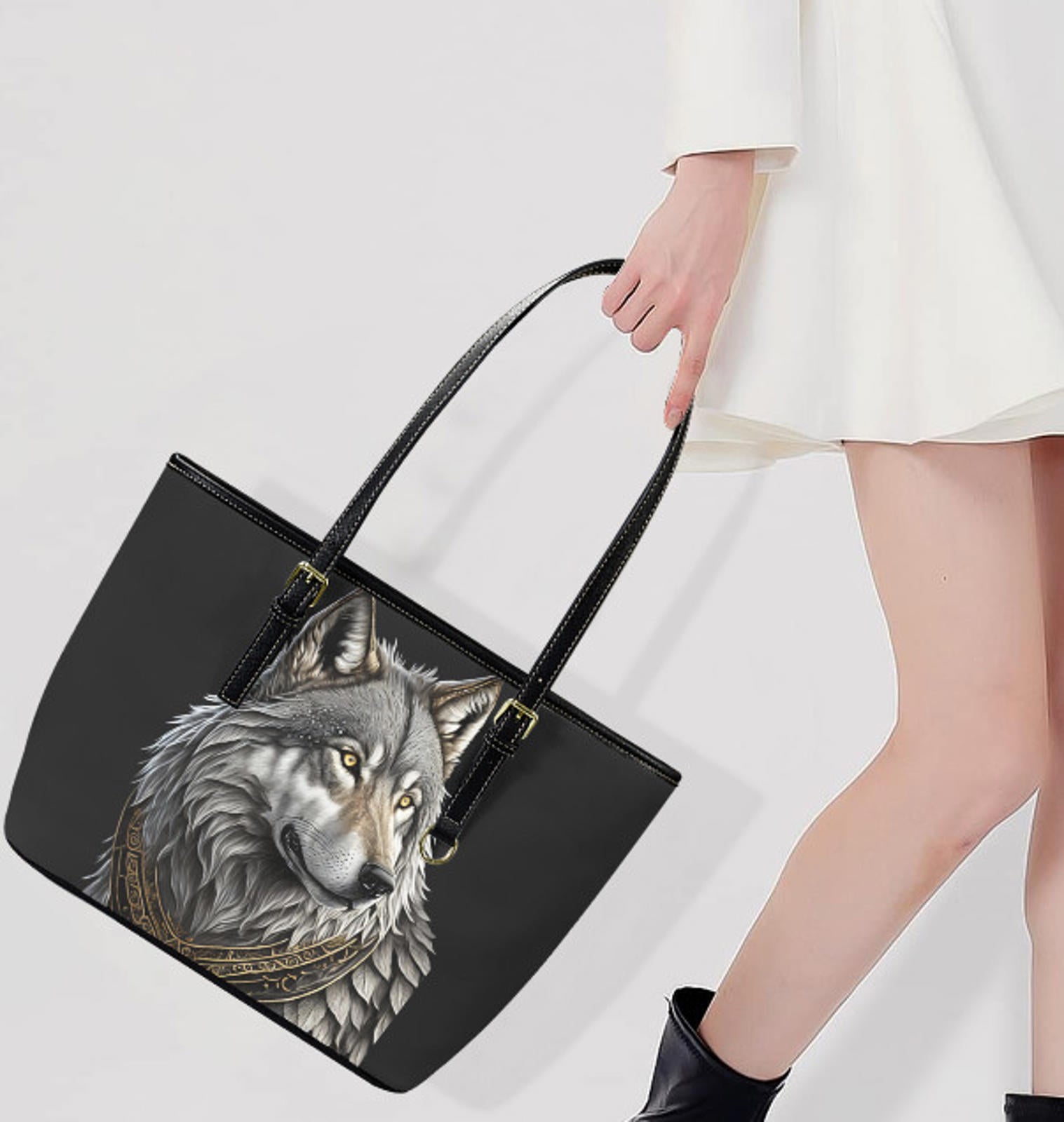 Custom Tote Hand Shoulder Bag 12 X 15 Gothic Victorian Wolf Great Gift New Terrifictrend