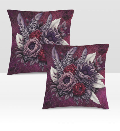 Gothic Damask Purple Bouquet Throw Pillow Cover Halloween Home Decor  18x18 Unbranded