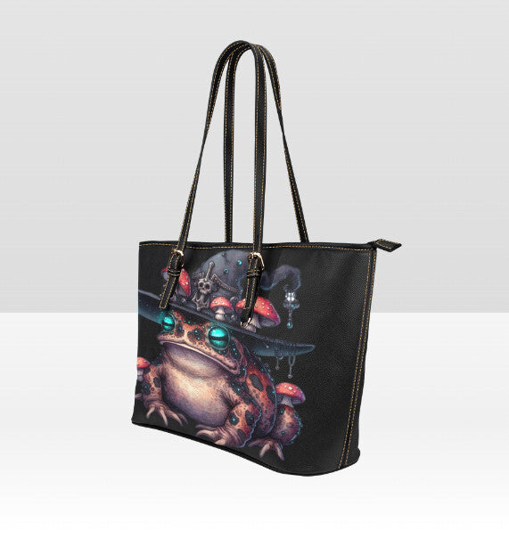 Custom Tote Hand Shoulder Bag 12 X 15 Gothic Toad Stool Frog Mushroom Halloween Terrifictrend