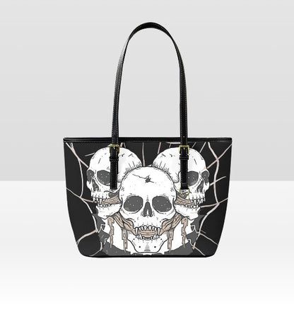 Custom Tote Hand Shoulder Bag 12 X 15 Halloween Gothic Gagged Skull Web Creepy Terrifictrend