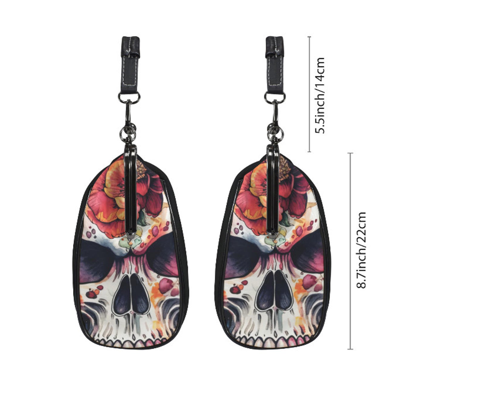 Sugar Skull Day of the Dead Halloween Floral Shoulder Cross Body Bag Satchel NEW Kisslock
