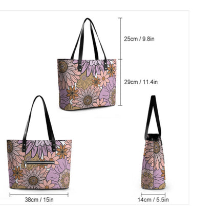 Custom Tote Hand Shoulder Bag 12 X 15 Spring Bohemian Boho Purple Floral NEW Terrifictrend
