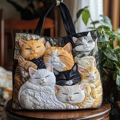 Creative, High-Capacity Tote Bag With Digital Print And Quilted Embroidery Cj