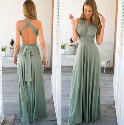 Women's Sexy Long Party Dress Club Floor-Length Summer Backless Bandage Maxi Dress Multiway Bridesmaids Boho Women Dress Vestidos - terrifictrend
