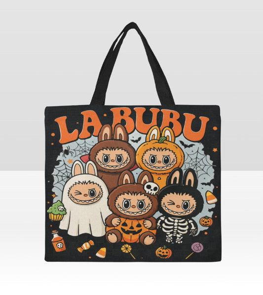 La Bubu Labubu Costumes Trick or Treat Candy Large Halloween Tote Bag 18"x15" TerrificTrend