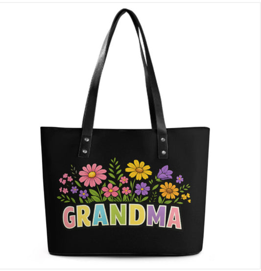 Custom Tote Hand Shoulder Bag 12 X 15 Spring Happy Mothers Day Grandma Flowers Terrifictrend