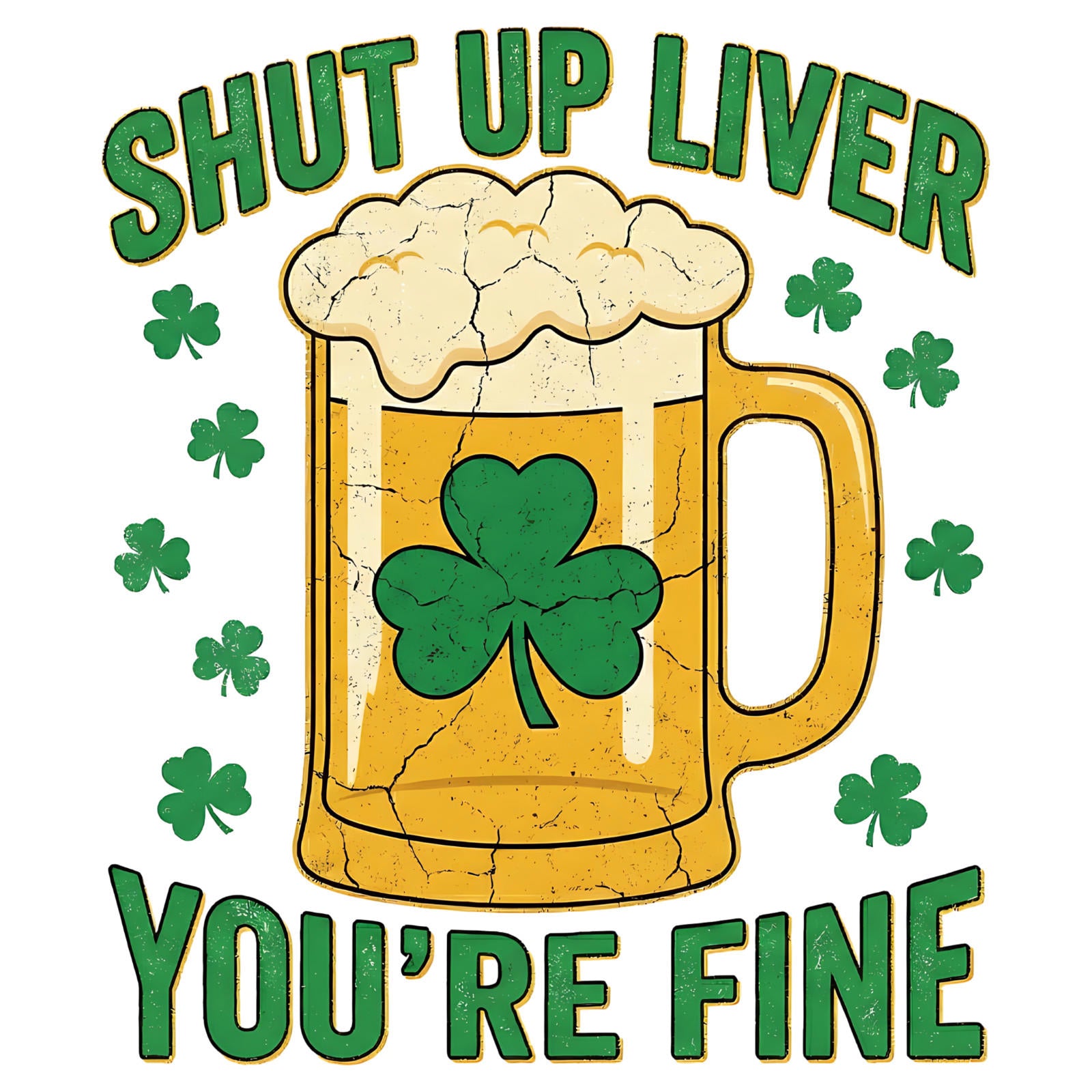 St. Patrick's Day Beer Funny Shut Up Liver Print Shoulder Tote Bag 15" X 15" TerrificTrend