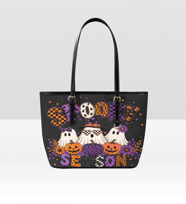 Custom Tote Hand Shoulder Bag 12 X 15 Fall Halloween Ghost Trio Spooky Season Terrifictrend