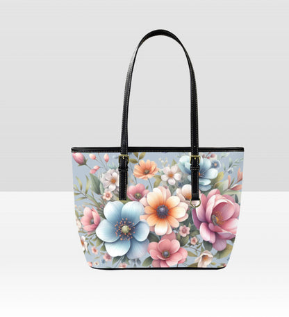 Custom Tote Hand Shoulder Bag 12 X 15 Spring Pink Blue Peach Flowers Gift Idea Terrifictrend