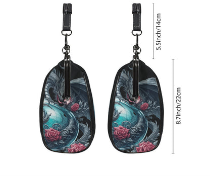 Dark Victorian Gothic Fire Dragon Roses Earth Shoulder Cross Body Bag Satchel Kisslock