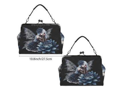 Gothic Mystical Floral Spring Fairy  Art Shoulder Cross Body Bag Satchel NEW Kisslock