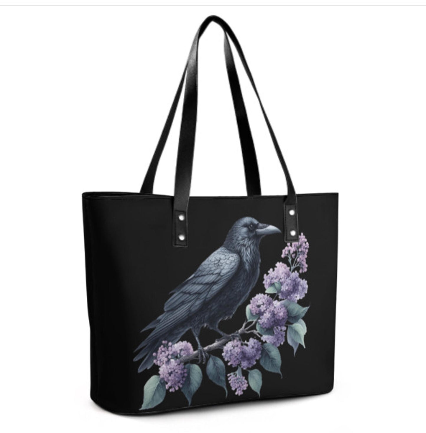 Custom Tote Hand Shoulder Bag 12 X 15 Victorian Spring Gothic Crow Mother's Day Terrifictrend