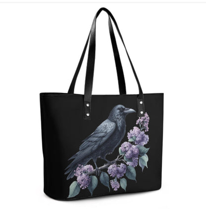 Custom Tote Hand Shoulder Bag 12 X 15 Victorian Spring Gothic Crow Mother's Day Terrifictrend