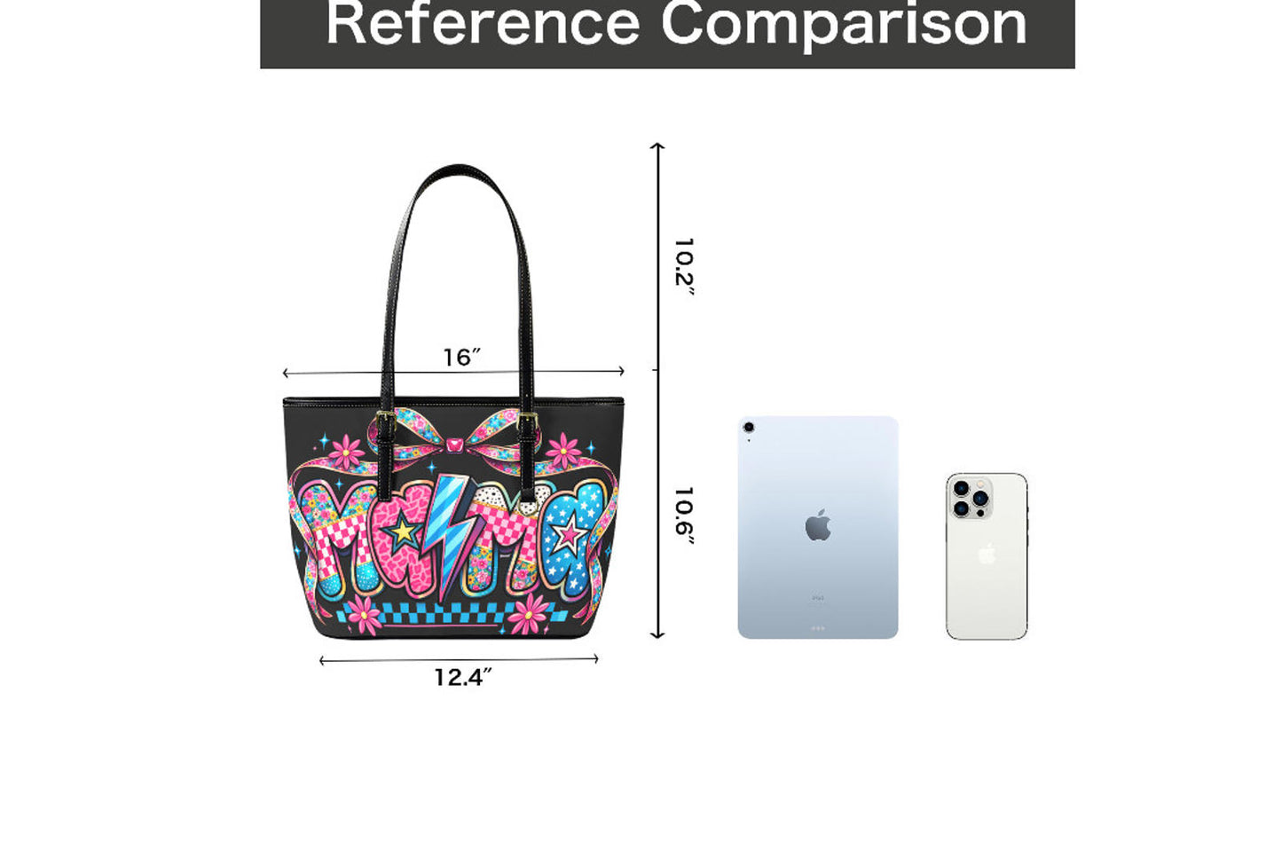 Custom Tote Hand Shoulder Bag 12 X 15 Bright Colors Mother's Day Pop Art Retro Terrifictrend