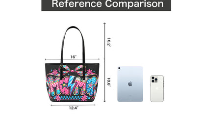 Custom Tote Hand Shoulder Bag 12 X 15 Bright Colors Mother's Day Pop Art Retro Terrifictrend