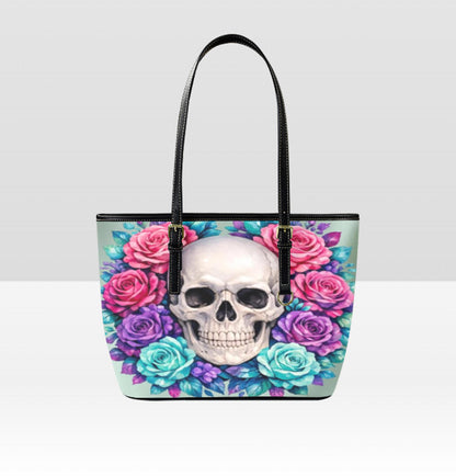 Custom Tote Hand Shoulder Bag 12 X 15 Happy Mothers Day Gothic Skull Flowers Terrifictrend