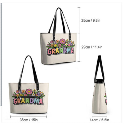 Custom Tote Hand Shoulder Bag 12 X 15 Spring Happy Mothers Day Grandma Flowers Terrifictrend