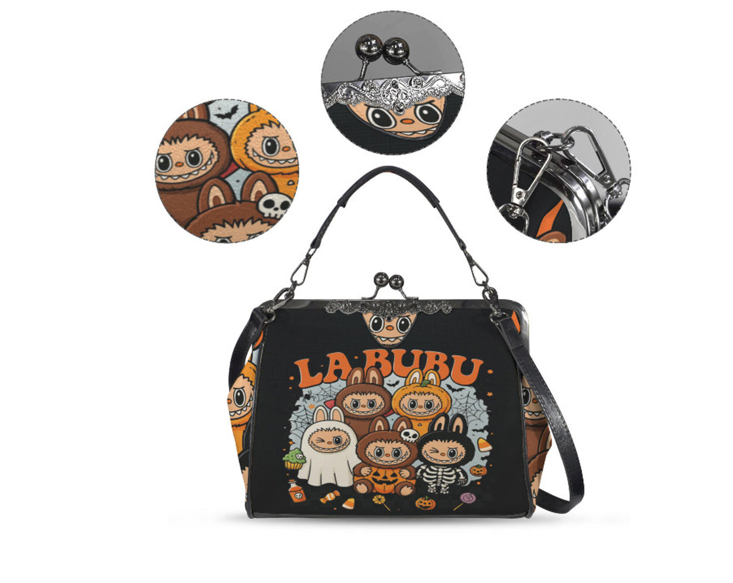 LaBubu La Bubu Halloween Costumes Trick or Treat Shoulder Cross Body Bag Satchel Kisslock