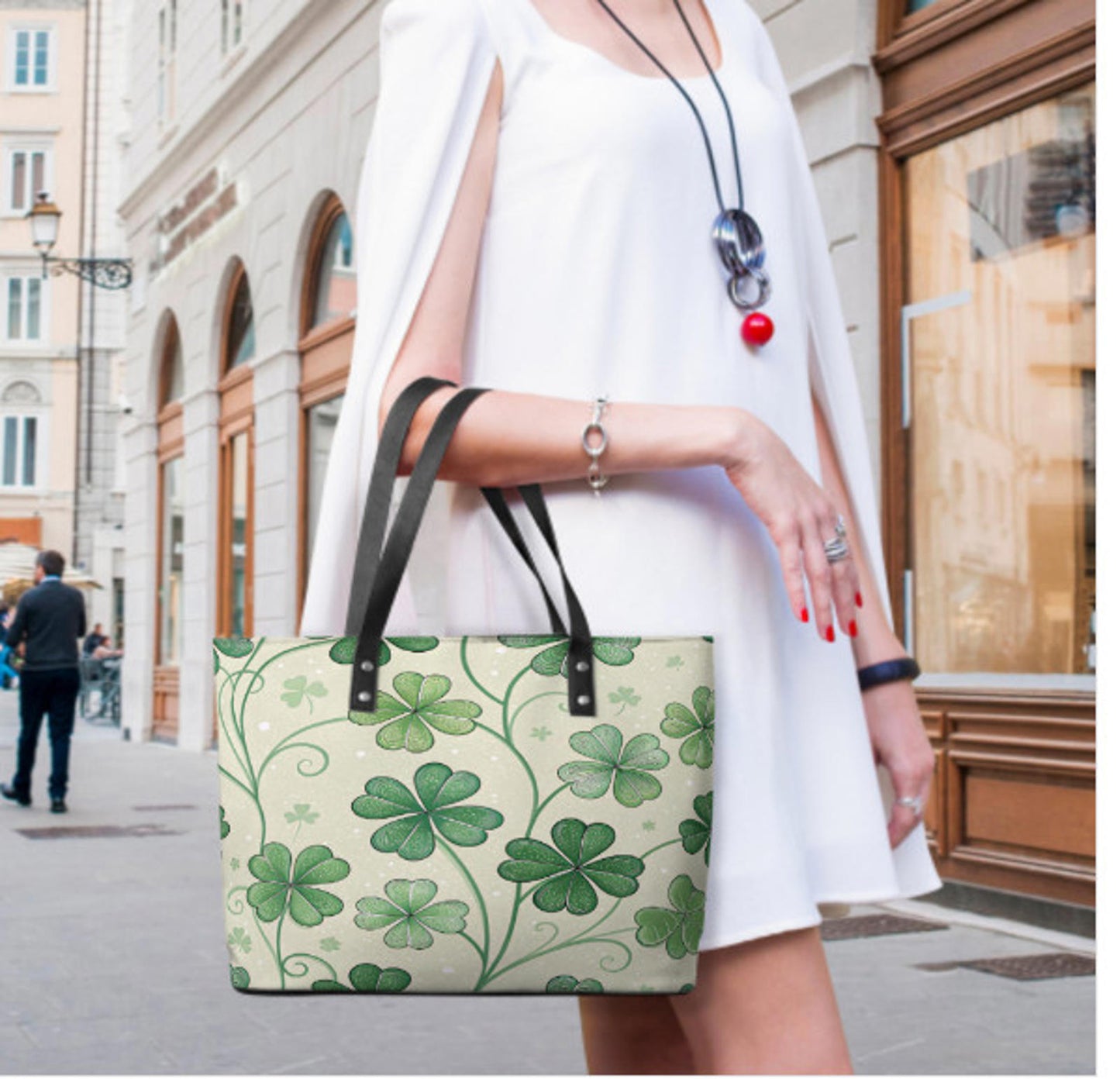 Custom Tote Hand Shoulder Bag 12 X 15 St Patricks Day Irish Shamrock Clover Luck Terrifictrend