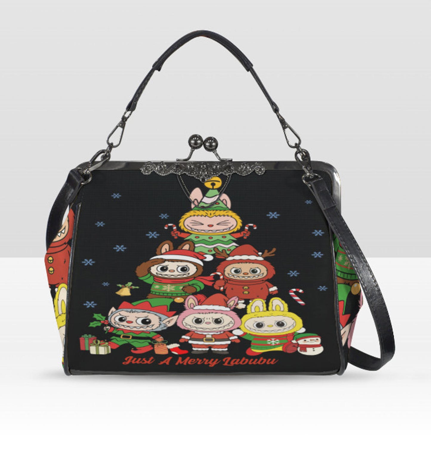 LaBubu La Bubu Monster Tree  Christmas Holiday  Shoulder Cross Body Bag Satchel Kisslock