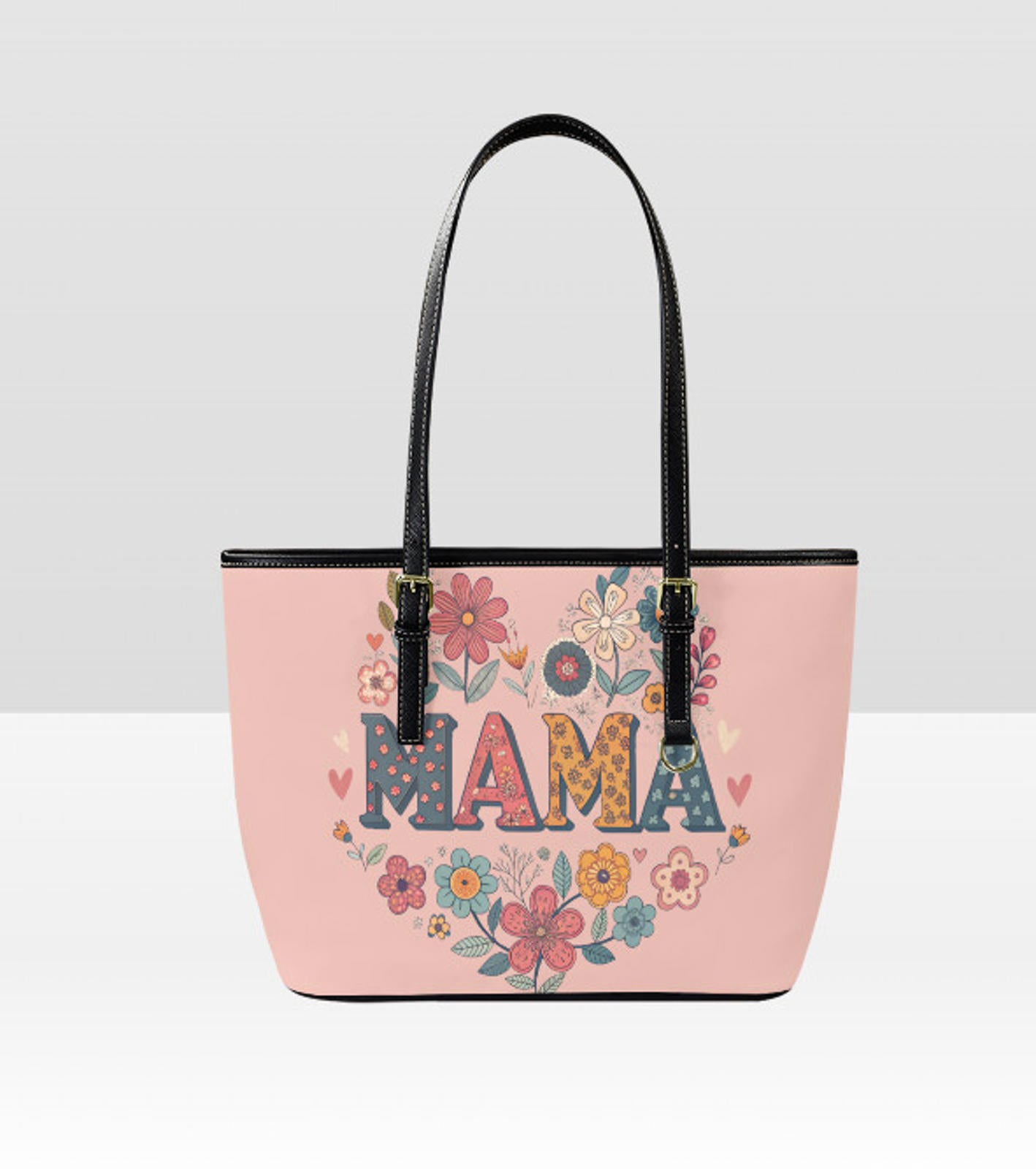 Custom Tote Hand Shoulder Bag 12 X 15 Spring Happy Mothers Day Flowers Mom Mama Terrifictrend