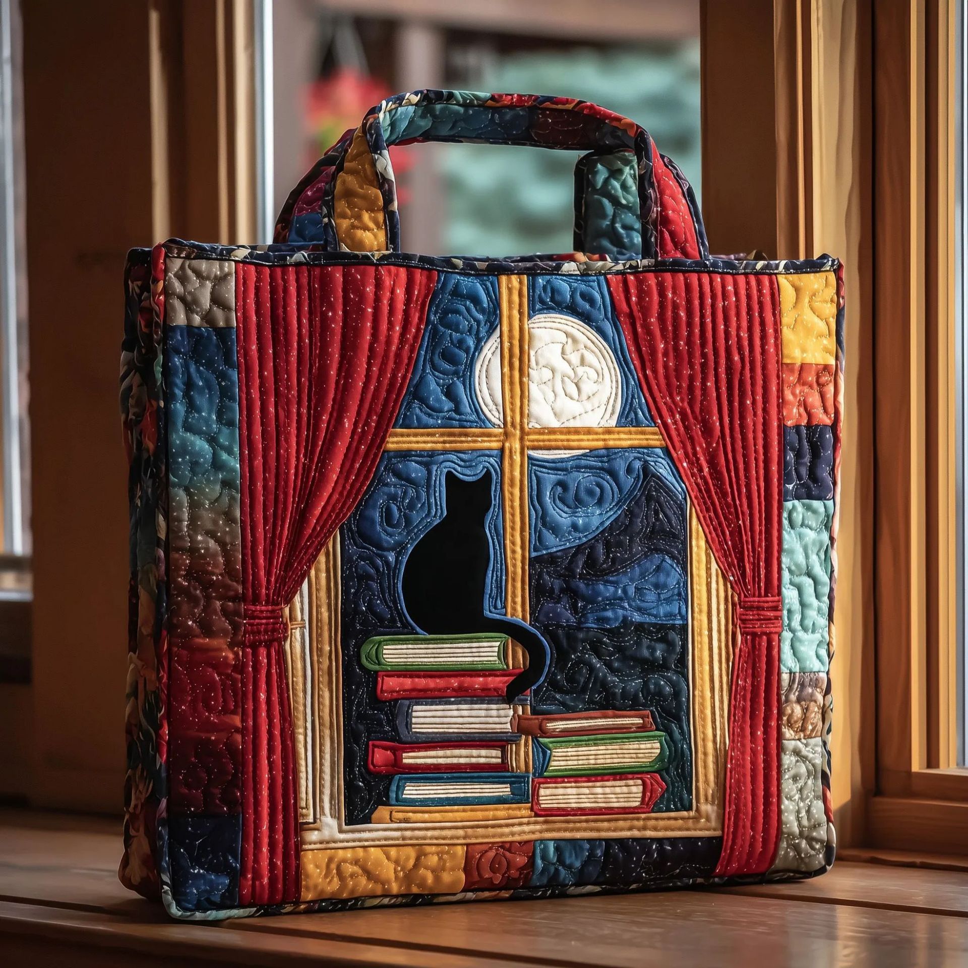 Creative, High-Capacity Tote Bag With Digital Print And Quilted Embroidery Cj
